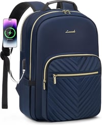 LOVEVOOK Vízálló Laptop Hátizsák 15.6" Külön Rekesszel, USB Töltőporttal - Iskolai, Utazási, Munkába Járó Női Táska Kék Színben 1