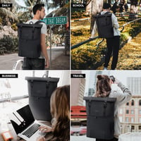 LOVEVOOK Vízálló Laptop Hátizsák 17,3" - Bővíthető Rolltop Utazó Táska 32L, Lopásgátló Zsebbel, Bőröndre Rögzíthető, Fekete 6