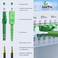 LovYiu LC APC–SC APC egymódusú simplex optikai patch kábel 30 m LSZH fekete 9/125 FTTH 3