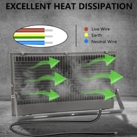 loyal 600W LED Reflektor, 60000 Lumen, 6000K Hideg Fehér, IP66 Vízálló Kültéri Világítás, Alumínium Házas Fényvető Kerthez, Építkezéshez, Ip 3