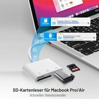 Čítačka kariet Loydia USB-C s dvojitým slotom pre SD a TF karty, Plug and Play, adaptér na pamäťové karty kompatibilný s SDXC, SDHC a Micro SDXC 4