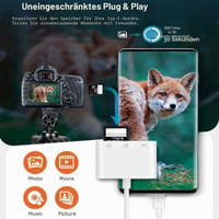 Čítačka kariet Loydia USB-C s dvojitým slotom pre SD a TF karty, Plug and Play, adaptér na pamäťové karty kompatibilný s SDXC, SDHC a Micro SDXC 5