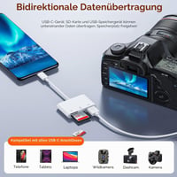 Čítačka kariet Loydia USB-C s dvojitým slotom pre SD a TF karty, Plug and Play, adaptér na pamäťové karty kompatibilný s SDXC, SDHC a Micro SDXC 3