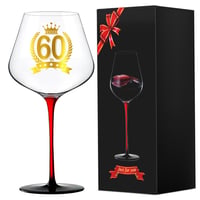 LOZACHE čaša za vino kao poklon za 60. rođendan, 460 ml, u ukrasnoj kutiji 2