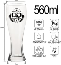 LOZACHE Nagypapa Sörös Pohár 0,5L "Legjobb OPA" Ajándék Férfiaknak 2