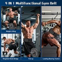 LPQKCcY 4 az 1-ben súlyemelő húzószíj merülőheveder fekete, súlyos felhúzáshoz, guggoláshoz, felhúzáshoz, hip thrust-hoz 3