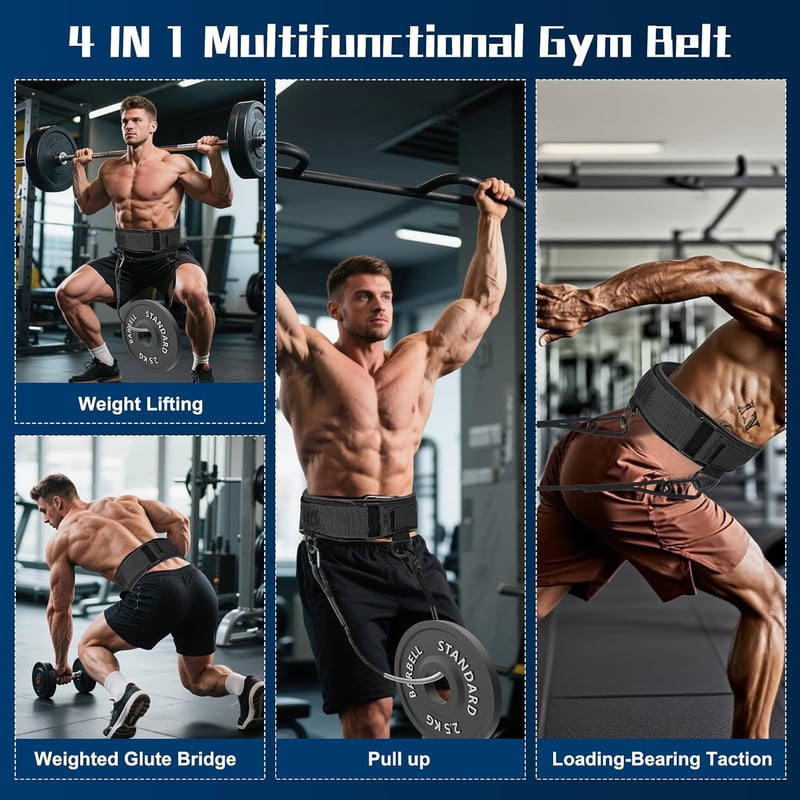 LPQKCcY 4 az 1-ben súlyemelő húzószíj merülőheveder fekete, súlyos felhúzáshoz, guggoláshoz, felhúzáshoz, hip thrust-hoz