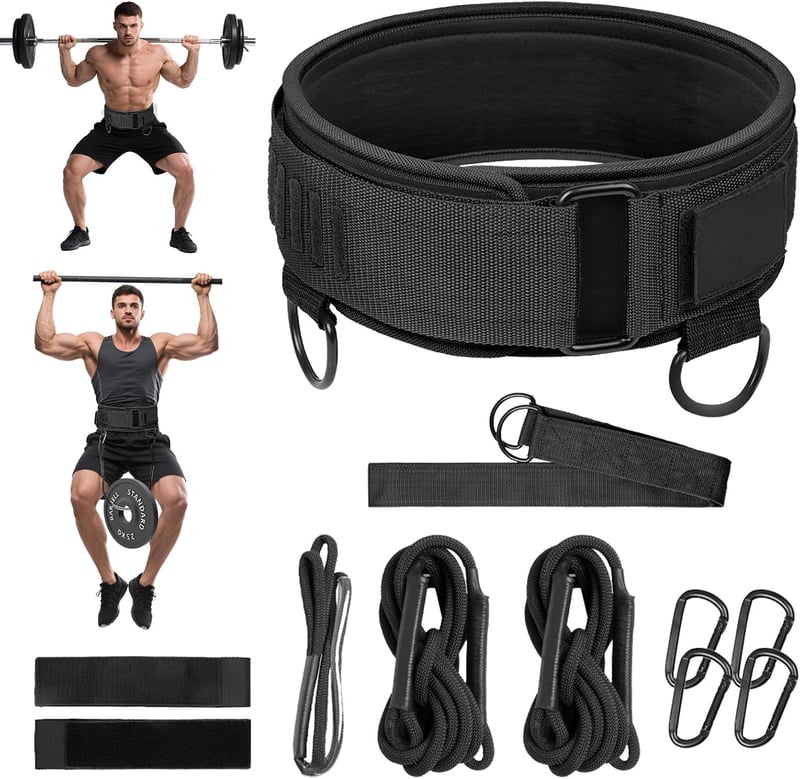 LPQKCcY 4 az 1-ben súlyemelő húzószíj merülőheveder fekete, súlyos felhúzáshoz, guggoláshoz, felhúzáshoz, hip thrust-hoz
