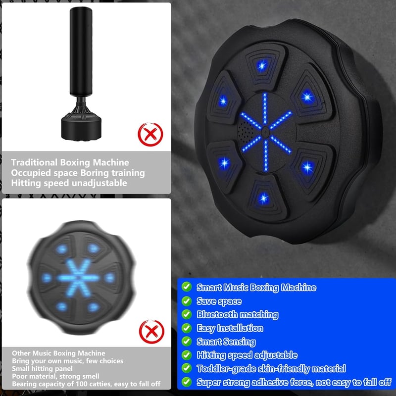 LPQKCcY Zenés Boxgép LED Kijelzővel Bluetooth Boxkesztyűvel