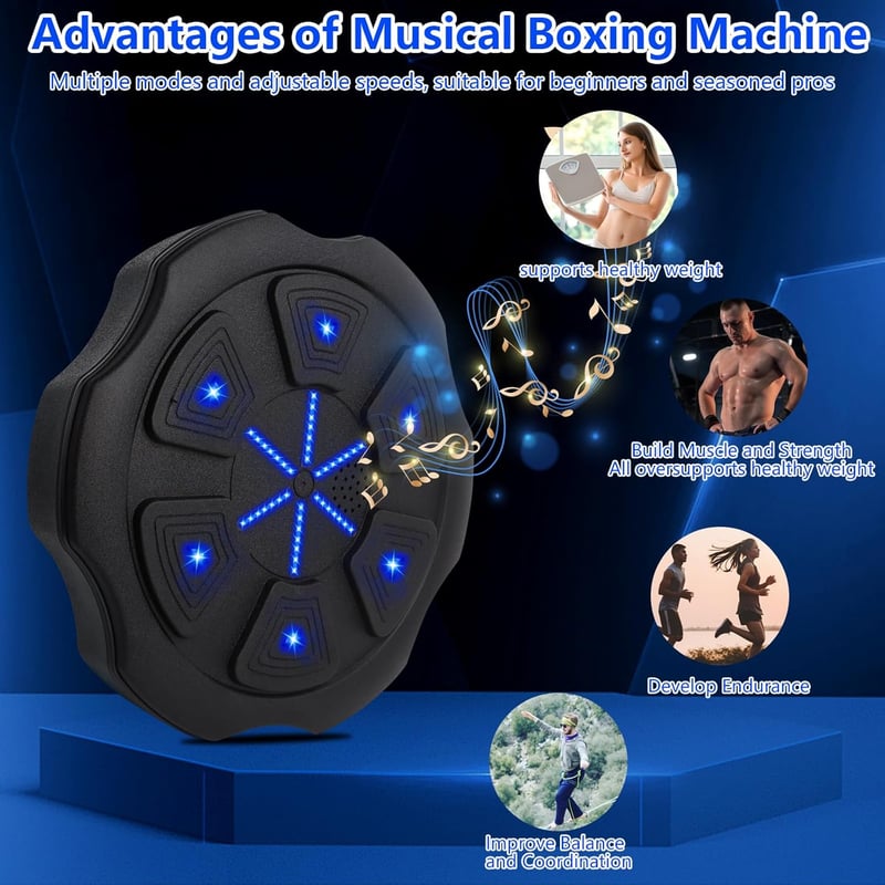 LPQKCcY Zenés Boxgép LED Kijelzővel Bluetooth Boxkesztyűvel