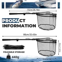 Minciog telescopic pliabil cauciucat LPZMPZ 90 cm, pentru crap, păstrăv, somon, somn și șalău 3