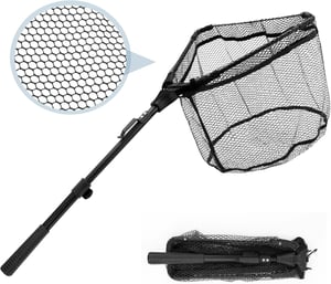 Minciog telescopic pliabil cauciucat LPZMPZ 90 cm, pentru crap, păstrăv, somon, somn și șalău