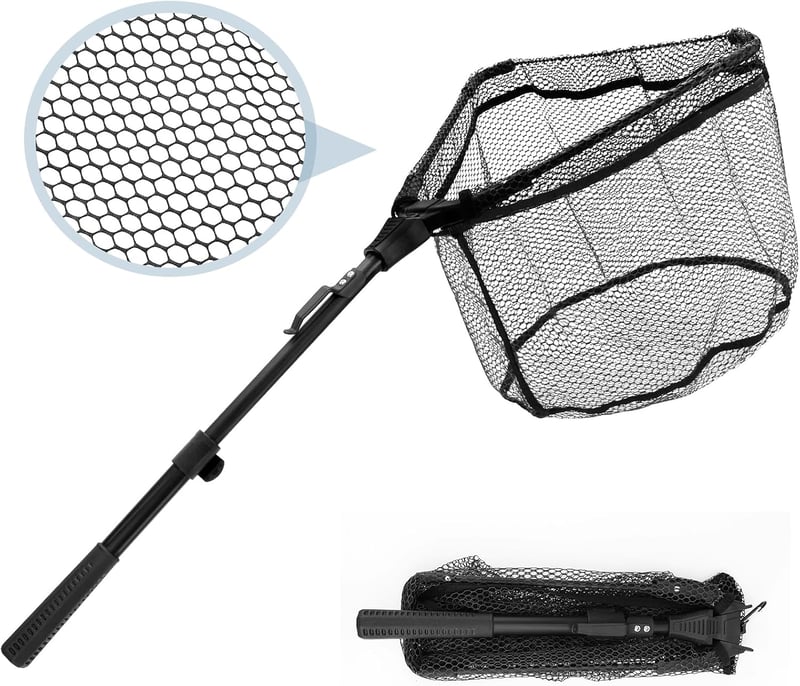 Minciog telescopic pliabil cauciucat LPZMPZ 90 cm, pentru crap, păstrăv, somon, somn și șalău