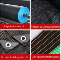 LQDMAER 96% árnyékoló háló 3x4m UV-védelem balkonhoz teraszhoz 4