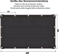LQDMAER 96% árnyékoló háló 3x4m UV-védelem balkonhoz teraszhoz 2