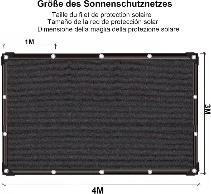 LQDMAER 96% árnyékoló háló 3x4m UV-védelem balkonhoz teraszhoz
