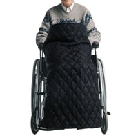 Husă pentru scaun cu rotile LQJHDM, sac de dormit pentru picioare de iarnă pentru adulți, protecție termică pentru genunchi din pluș gros, rezistentă la vânt, negru 1