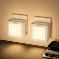 LQWELL noćna zidna lampa s utikačem i senzorom sumraka, podesiva svjetlina, automatsko orijentacijsko svjetlo, topla bijela, za dječju sobu, hodnik i stepenice, bijela, 2 komada 1