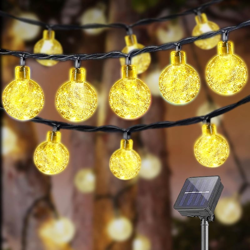 LQWELL Napelemes Tündérfény Kültéri Kert 30LED 8M IP44 Meleg Fehér