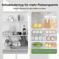 Organizator retractabil pentru ouă Lrocotanc pentru frigider, cu șină glisantă și mâner, cutie extensibilă de depozitare a ouălor pentru frigider, congelator și bucătărie 4