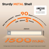 LROLTEF LED svetlo do skrinky so snímačom pohybu – 21 cm, 1500 mAh, nastaviteľná teplota svetla 3000K-6500K a jas, nabíjateľné, magnetické, do kuchyne a na schodisko 5