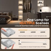 LROLTEF LED svetlo do skrinky so snímačom pohybu – 21 cm, 1500 mAh, nastaviteľná teplota svetla 3000K-6500K a jas, nabíjateľné, magnetické, do kuchyne a na schodisko 3