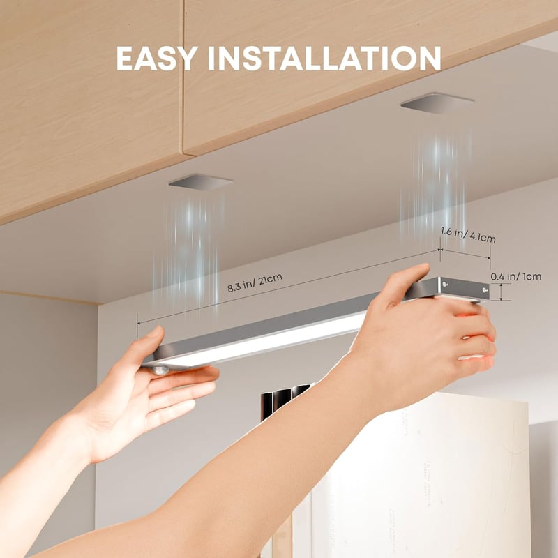 LROLTEF LED szekrénylámpa mozgásérzékelővel 21cm újratölthető dimmer - 6500K 21CM*2