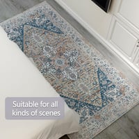 Lrrtso Mosható Szőnyeg Modern Boho Mintás Vintage Kék 160x230cm Kültéri Beltéri - 20 x 24 cm (Rechteckig), Vintage Blue 4