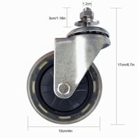 LS&GHY 10 cm (4-palcové) tiché gumené koliesko pre Hoverkart, Hoverseat a sedadlo na hoverboard – náhradné otočné koliesko (uchytenie na jednu skrutku) 2