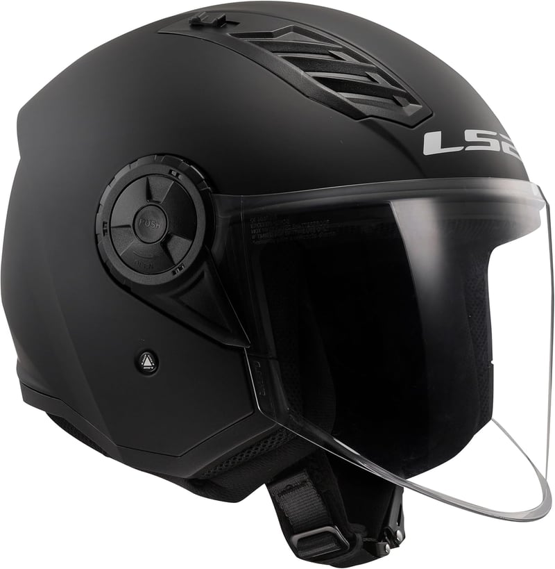 LS2 OF616 Airflow II Matt Fekete Motoros Sisak 3XL