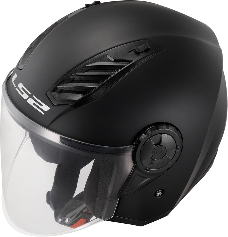 LS2 OF616 Airflow II Matt Fekete Motoros Sisak 3XL