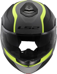 LS2 STROBE II MONZA matt fekete HV sárga bukósisak motorkerékpár klappos M 9