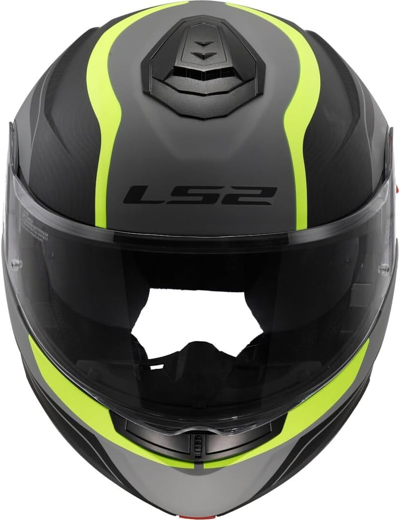 LS2 STROBE II MONZA matt fekete HV sárga bukósisak motorkerékpár klappos M