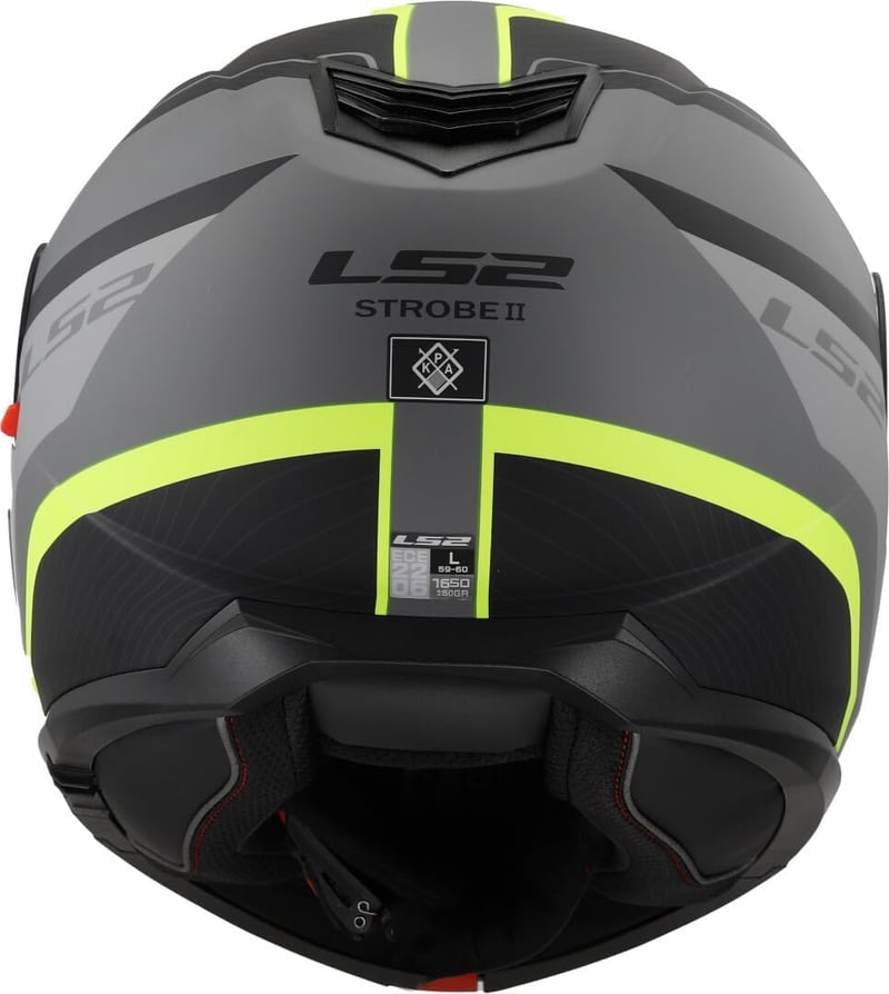 LS2 STROBE II MONZA matt fekete HV sárga bukósisak motorkerékpár klappos M