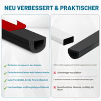 Canal de cablu autoadeziv pentru pardoseală LSGCQ – Semirotund, flexibil, organizator și mască pentru cabluri, negru, 7 mm x 14 mm x 3 m 3