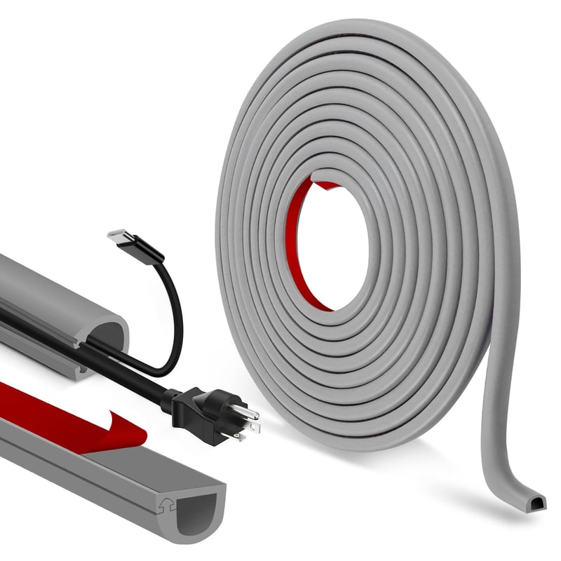 LSGCQ samoljepljivi podni kabelski kanal, polukružni - sivi - 7x14 mm, 1 m