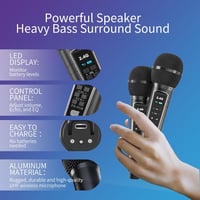 LSMOEO Karaoke Gép Felnőtteknek és Gyerekeknek 2 Vezeték Nélküli Mikrofonnal, Bluetooth Hangszóró LED Parti Világítással Buli Piknik 4