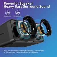 LSMOEO Karaoke Gép Felnőtteknek és Gyerekeknek 2 Vezeték Nélküli Mikrofonnal, Bluetooth Hangszóró LED Parti Világítással Buli Piknik 3