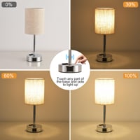 LSWZZ Set od 2 noćne svjetiljke na dodir s funkcijom prigušivanja i USB A+C punjenjem - Stolna lampa s podesivom svjetlinom za spavaću sobu 2