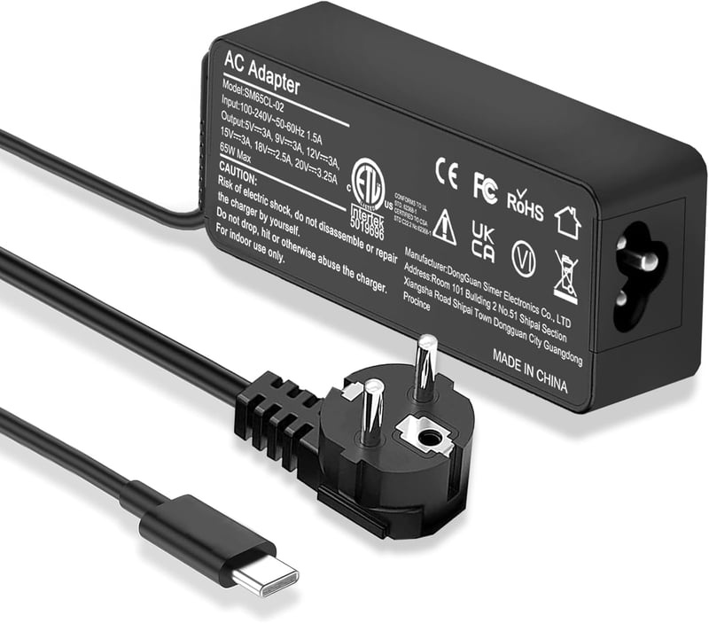 LTBSTOYE 65W/45W USB-C Laptop Töltő - Lenovo, HP, Dell, Asus, Acer, Samsung Kompatibilis - Gyorstöltés PD Technológiával - Fekete