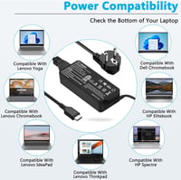 LTBSTOYE 65W/45W USB-C Laptop Töltő - Lenovo, HP, Dell, Asus, Acer, Samsung Kompatibilis - Gyorstöltés PD Technológiával - Fekete 4