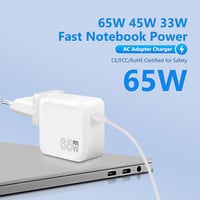 LTBSTOYE 65W GaN USB-C Gyorstöltő Adapter MacBook, iPad, iPhone 16, Samsung Galaxy Készülékekhez - Kompakt Hordozható Töltő 1,8m Kábellel 6