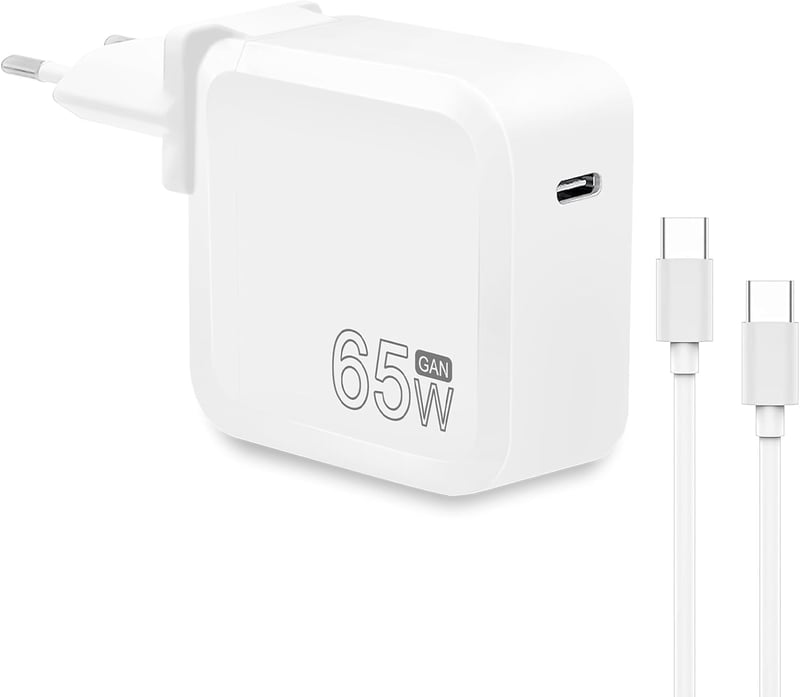 LTBSTOYE 65W GaN USB-C Gyorstöltő Adapter MacBook, iPad, iPhone 16, Samsung Galaxy Készülékekhez - Kompakt Hordozható Töltő 1,8m Kábellel