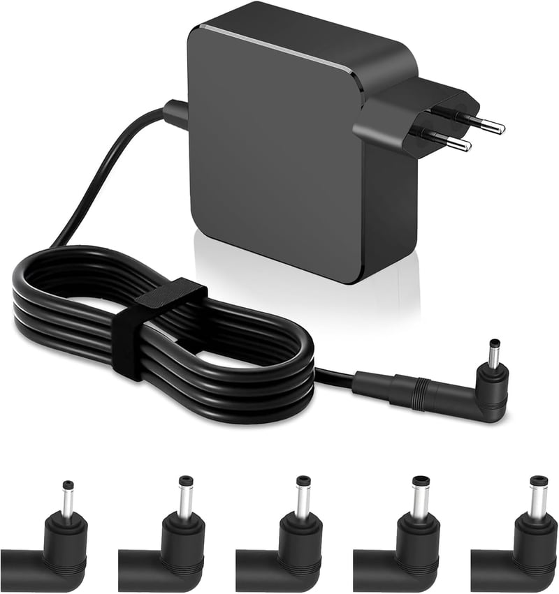 LTBSTOYE 65W Univerzális Laptop Töltő 5 Csatlakozóval - Asus Vivobook/Zenbook, Lenovo IdeaPad/Yoga Kompatibilis - Gyorstöltés, Túlfeszültség