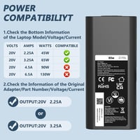 LTBSTOYE 65W USB-C Laptop Töltő Dell Latitude, XPS és Chromebook Készülékekhez - Túlfeszültség Védelemmel, Gyorstöltéssel 5