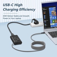 LTBSTOYE 65W USB-C Laptop Töltő HP Spectre X360, Envy, EliteBook, Chromebook Készülékekhez - Vékony Kialakítás, 6 Láb Hosszú Fonott Kábel, F 7