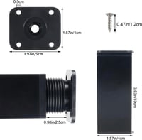 Luabue állítható fémbútor-láb, négyzet profil - fekete - 10 cm - 4 db 2