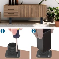 Luabue állítható fémbútor-láb, négyzet profil - fekete - 10 cm - 4 db 5