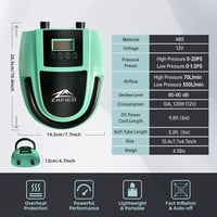 LUBAKED Elektromos Pumpa 20 PSI - Kétsebességes Automata SUP Felfújó és Leeresztő LCD Kijelzővel, 7 Fúvókával Paddleboardhoz, Csónakhoz (Men - mint green, 27 x 20 x 16 cm, Mint Green 6