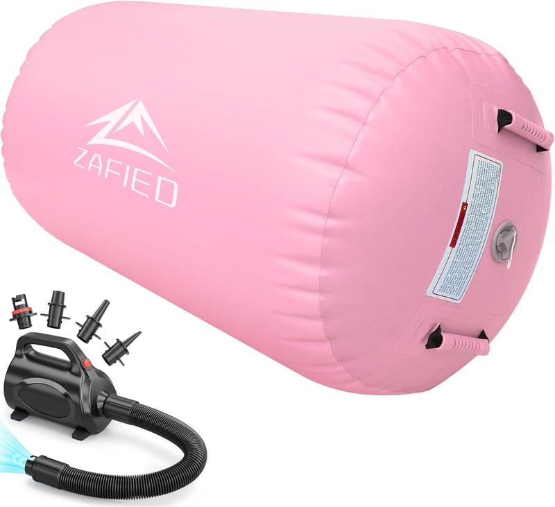 LUBAKED Felfújható levegős henger torna jóga és fitness gyakorlatokhoz légpumpával edzőszőnyeggel